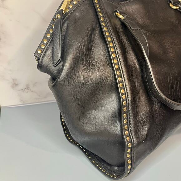 INC International Concepts Black Tote Bag w/ Gold Studs - Picture 4 of 14